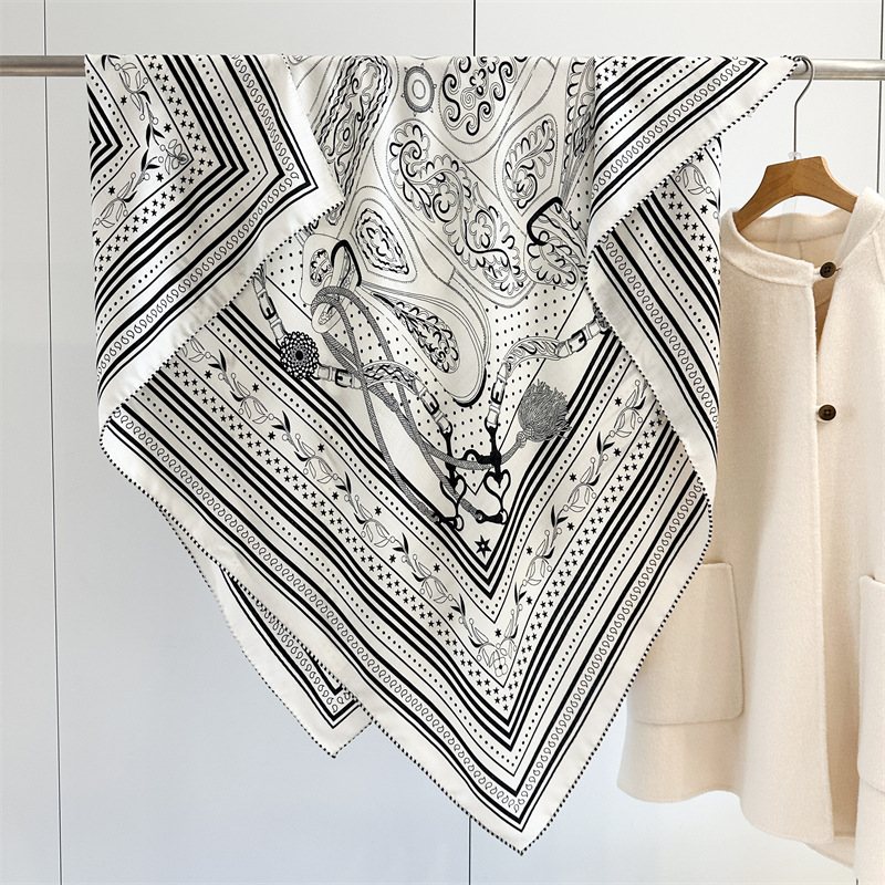 Winter Clothing Hong Kong - Silk Wool Blend Scarf 135CM Luxury