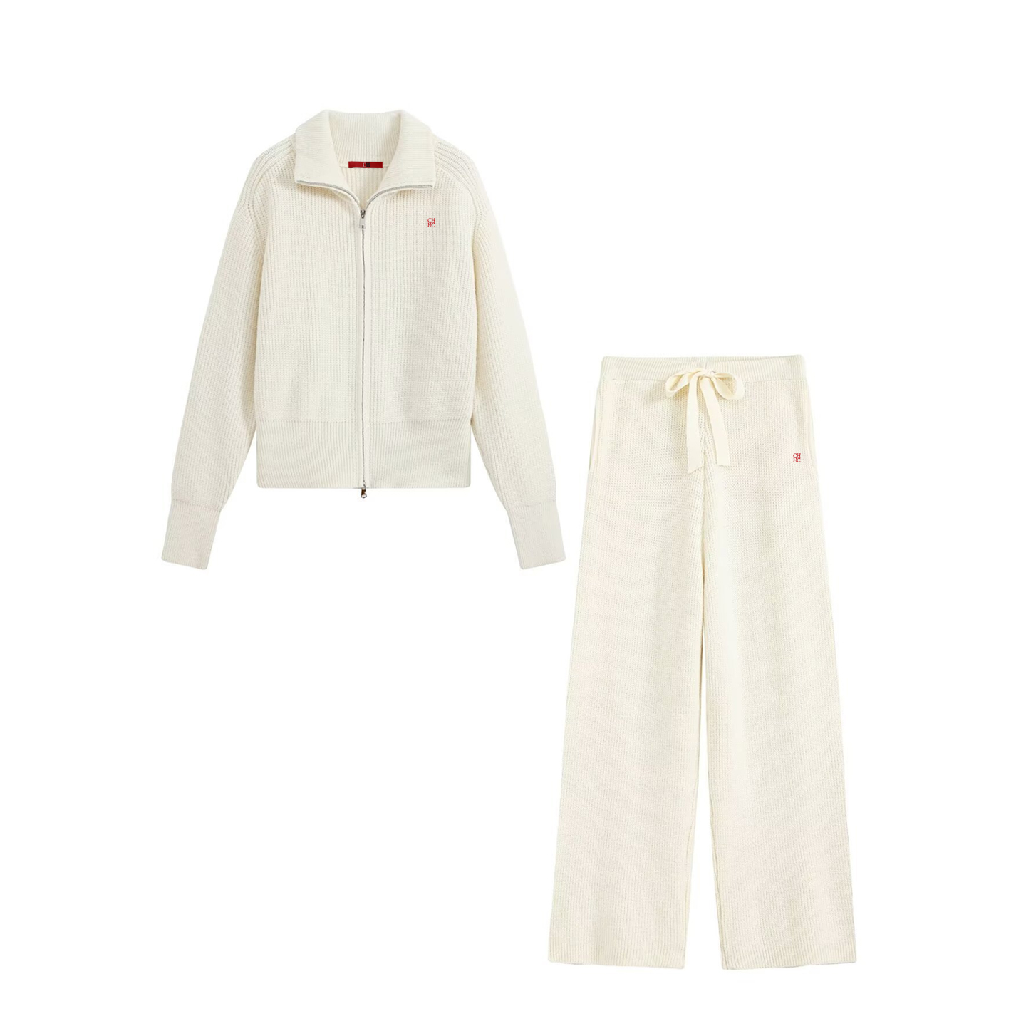 Women Zip Up Collar Knit Two P - Winter Clothing For Women ulasan dan harga