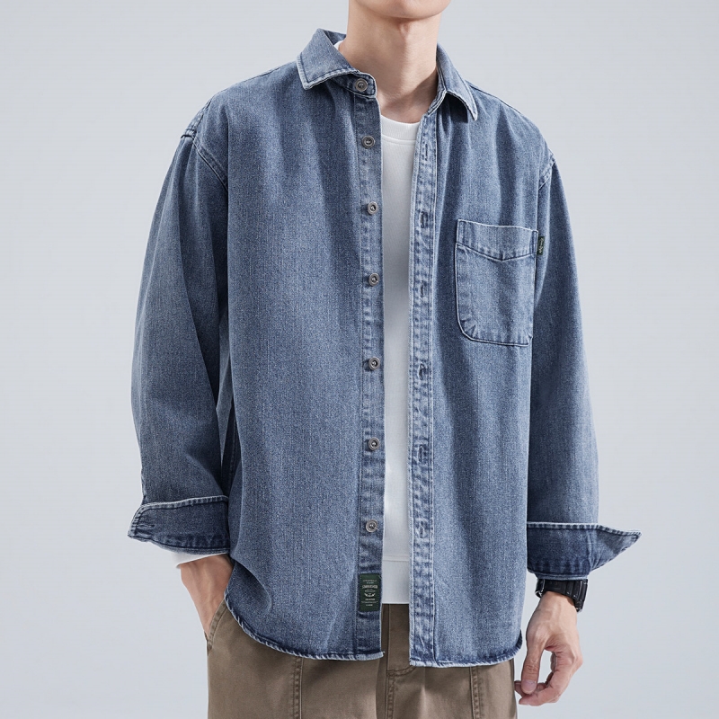 Denim Shirt Men's Long Sleeve  - Winter Clothing Pk ulasan dan harga