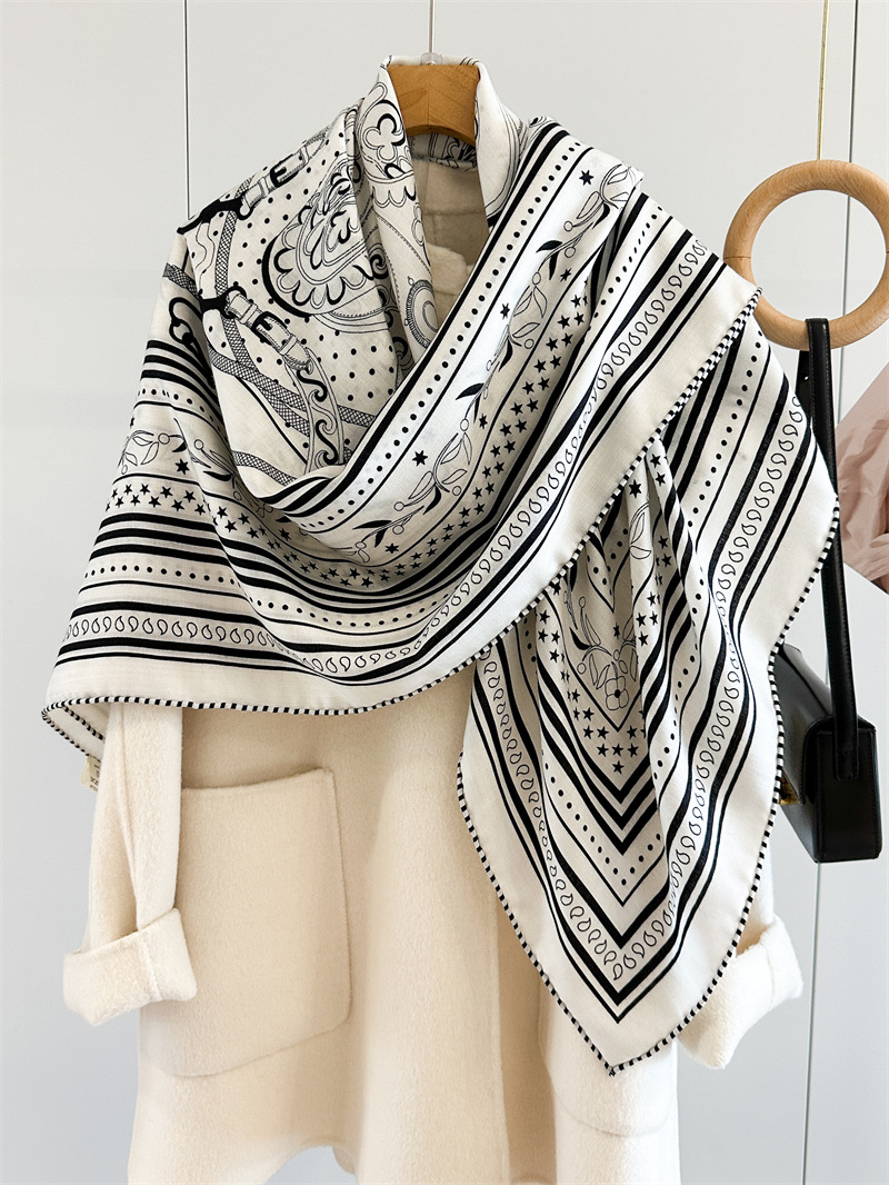 Silk Wool Blend Scarf 135CM Lu - Winter Clothing Hong Kong ulasan dan harga