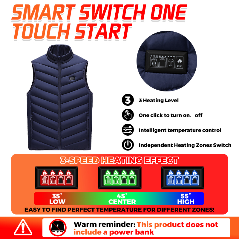 Smart Heated Vest 26 Zones Men - Winter Clothing Hiking ulasan dan harga