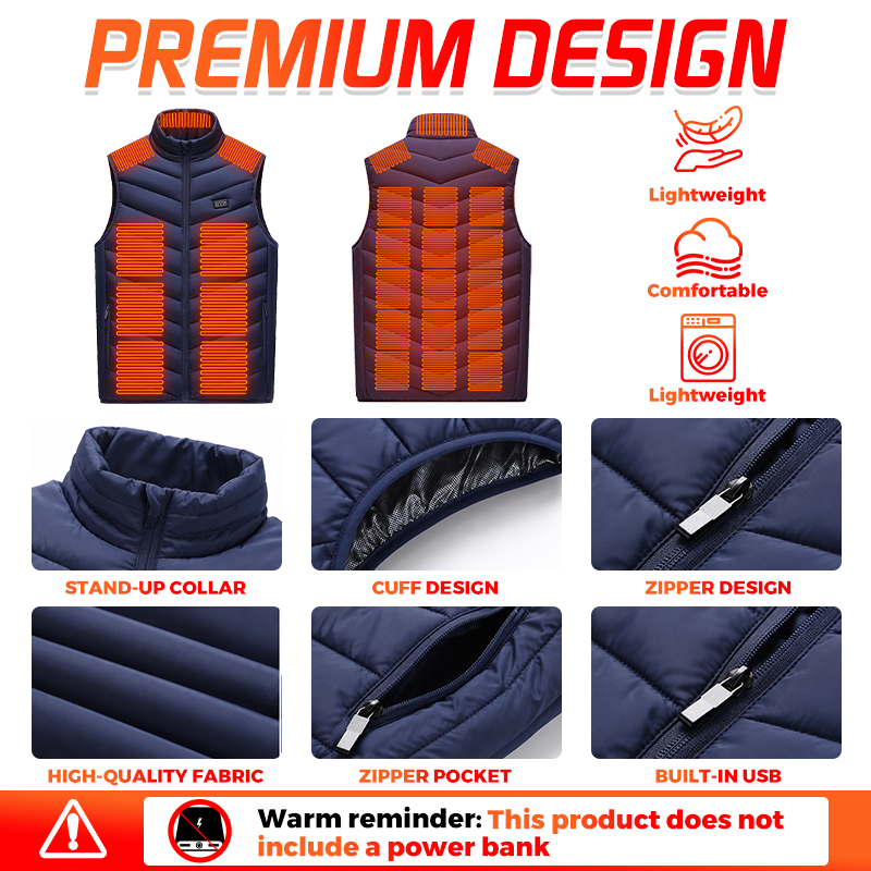 Smart Heated Vest 26 Zones Men - Winter Clothing Hiking ulasan dan harga